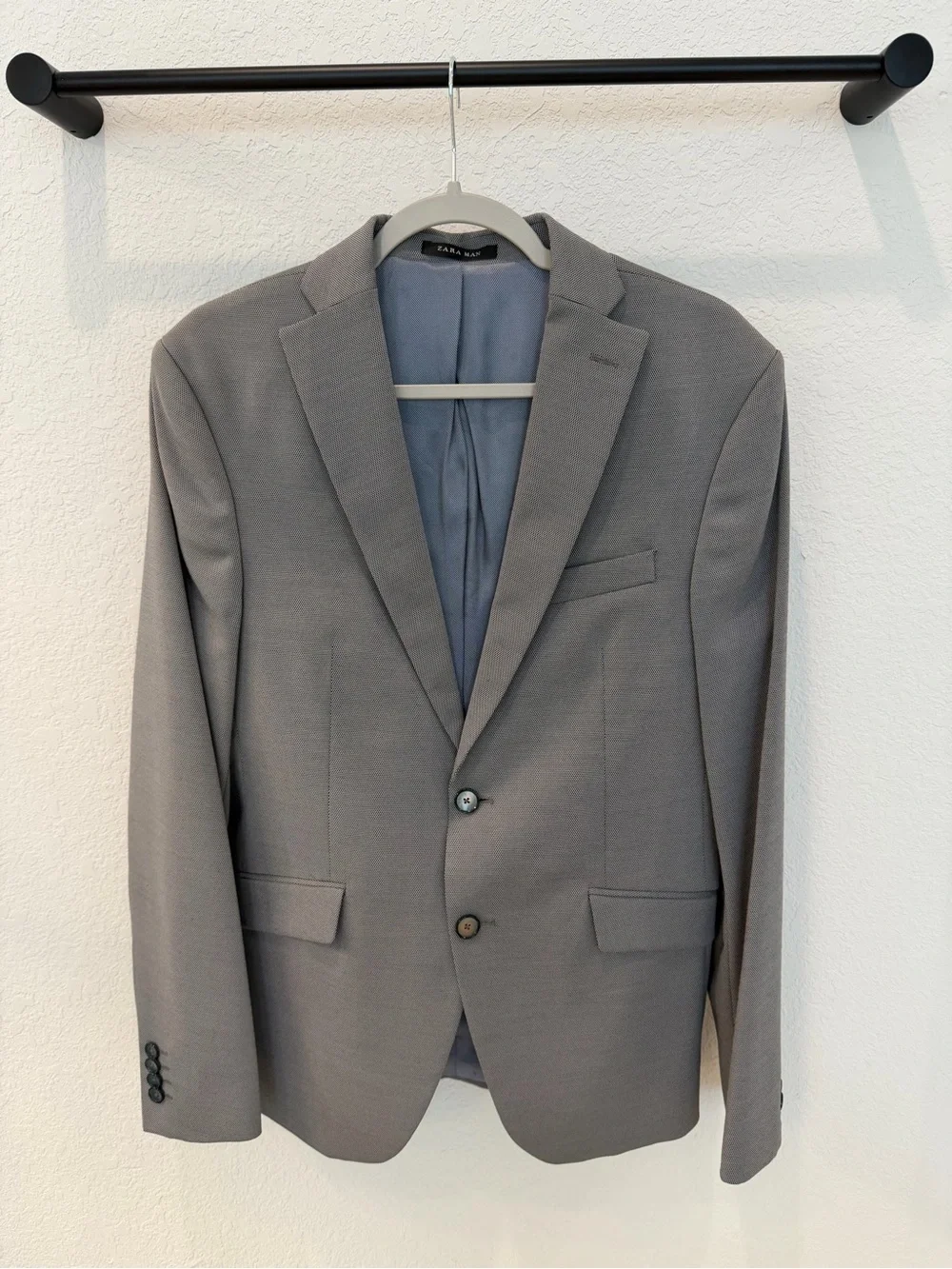 Zara Light Gray Slim Fit Two-Piece Suit
